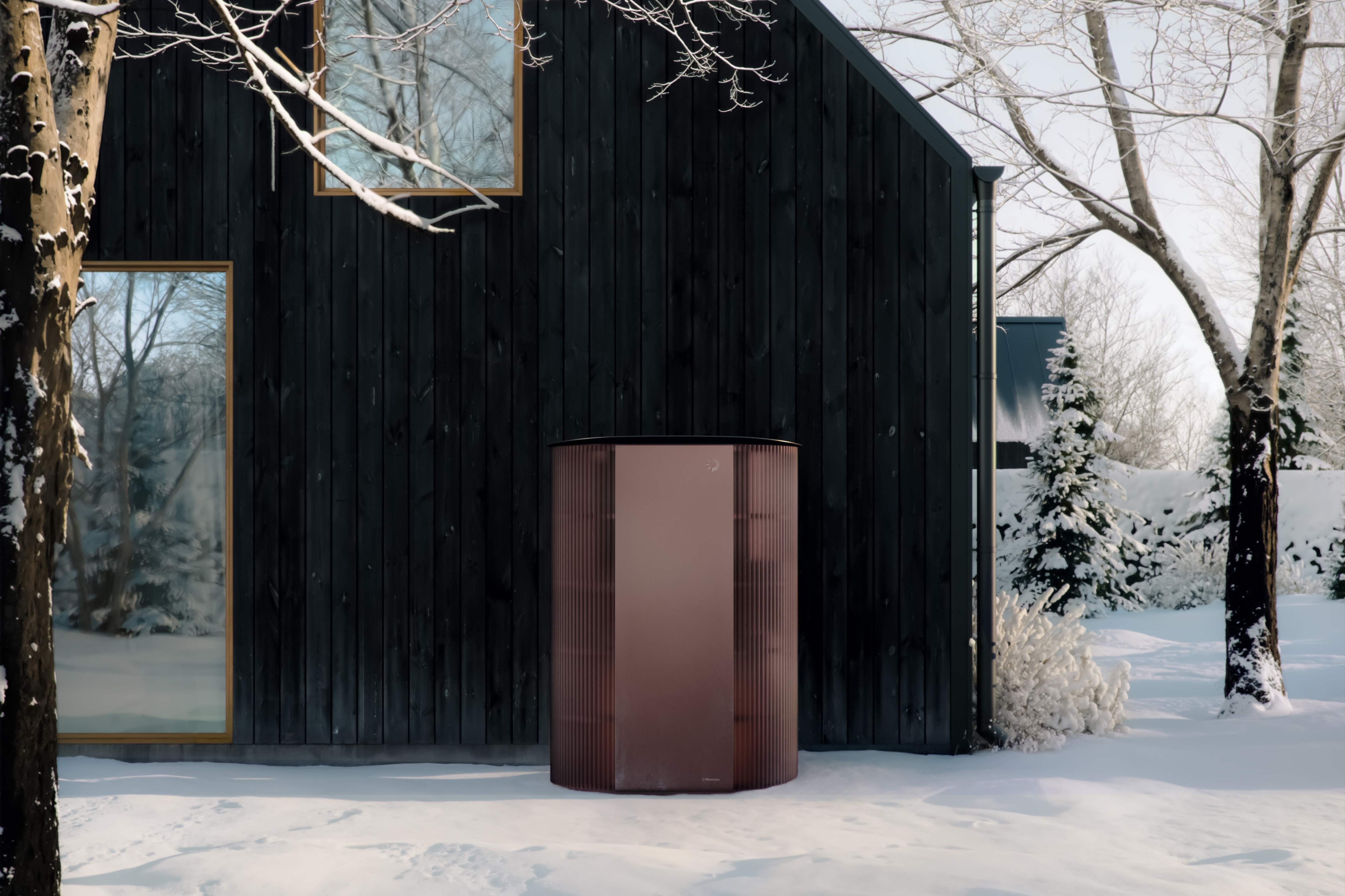 Photoncycle unit in front of a house in the winter