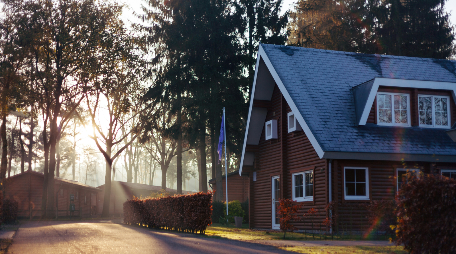 Danish house in autumn light