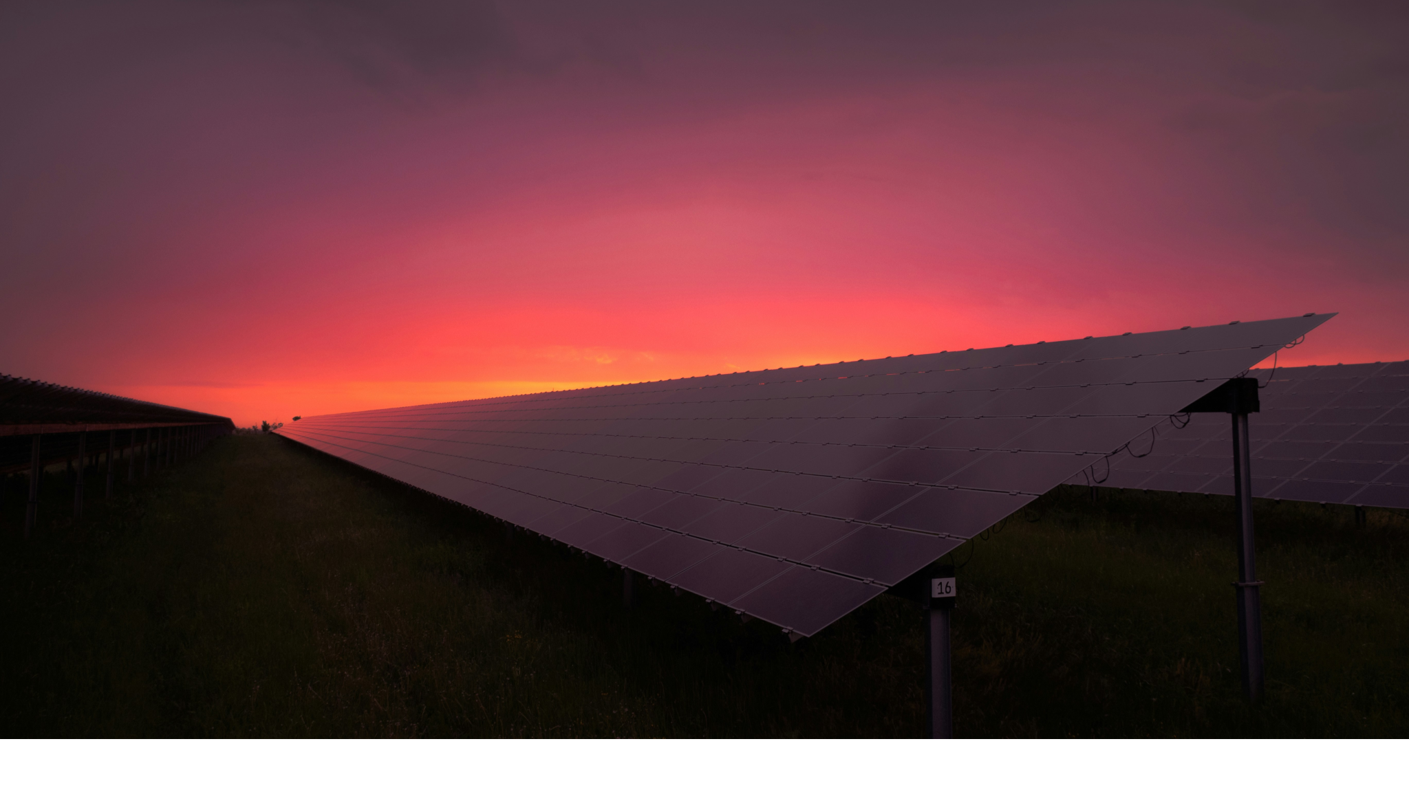 solar panels at sunset